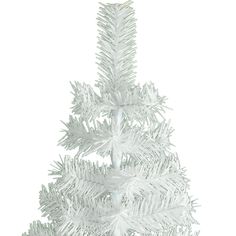 a white christmas tree is shown against a white background