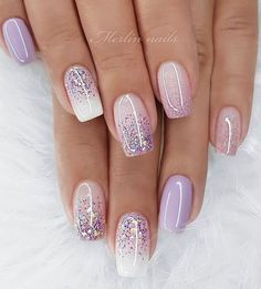 Easy Nails, Purple Diamond, Ballerina Nails, Pink And White Flowers, Nailed It, Manicure Y Pedicure, Color Powder, Nail Accessories, False Nails