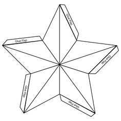 an origami star is shown in black and white with the words cut out