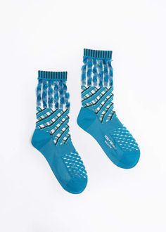 Socks Ankle, Nylon Socks, Turquoise And Black, Issey Miyake, Black Logo, Editorial, Slippers