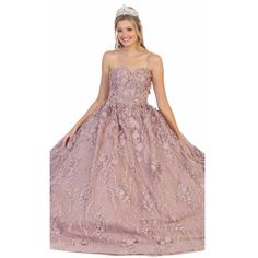 This Ball Gown Features Beautiful 3d Flower Detailing, Flattering Ball Gown Figure, With Back Corset Tie Closure. Elegant Purple Evening Dress For Quinceanera, Purple Lace Dress For Debutante Ball, Elegant Lavender Dress For Quinceanera, Purple Lace Dress For Gala, Lace Up Corset Back, Queen Dresses, Lace Up Corset, Tulle Ball Gown, Corset Back