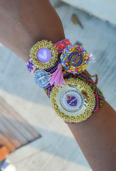 Yarn Bracelets, Ibiza, Bracelet Watch, Yarn, Embroidery, Crochet