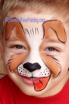 Cat Face Paint Easy, Puppy Face Paint, Paint Unicorn, Dog Face Paints, Animal Face Paintings, Face Painting For Boys, Dog Template, Paint Face, Painting Face