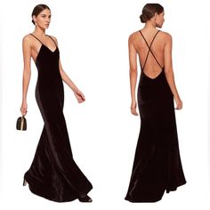 Reposhing This Item I Purchased From @Ninimart. Fits Beautifully On (Would Fit Up To Size 4) - Just Didn't Work For My Intended Event. Would Be Great For A Black Tie Or Formal Wedding Guest Dress. Message Me Or Leave Any Comments Below! Elegant Backless Velvet Dress, Formal Backless Velvet Dress, Velvet Backless Evening Dress, Evening Velvet Backless Dress, Citron Dress, White Linen Maxi Dress, Miranda Dress, Black Velvet Gown, Formal Wedding Guest Dress