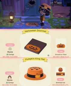 an image of halloween decorations in animal crossing