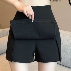 Women's Black Skirt Korean Fashion Clothing High Waist Straight Split Half Skirt New Ol Solid Office Lady Mini Skirt Skirt Korean, Clothes Korean Style, Korean Casual Outfits, Korean Casual, Half Skirt, Office Lady, Office Ladies, Black Skirt, Mini Skirt