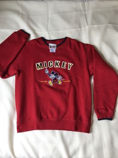 Walt Disney World Kids Red Crewneck Sweatshirt Sz Large Mickey Vintage Character. Pre owned, regular to minimal signs of wear/wash. Very good condition. Please see photos as they are part of the description. Smoke free house. Mickey Mouse Sweatshirt, Red Crewneck, Vintage Character, Home Free, Walt Disney World, Walt Disney, Disney World, Crewneck Sweatshirt, Vintage Outfits