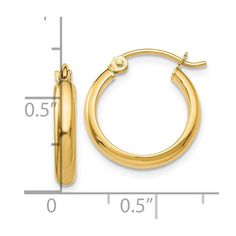 Product Weight Weighs approximately 0.77 grams. Product Dimensions Length of item : 12 mm Width of item : 2.75 mm Product Specifications - Material : Primary - Purity : 10K - Finish : Polished - Length of Item : 12 mm - Manufacturing Process : Tubing - Material : Primary : Gold - Width of Item : 2.75 mm - Product Type : Jewelry - Jewelry Type : Earrings - Sold By Unit : Pair - Gender : Women's - Material : Primary - Color : Yellow - Earring Closure : Wire & Clutch - Earring Type : Hoop Tube Hoop Earrings, Yellow Tone, Yellow Earrings, Yellow Tones, Gold Polish, Accessories Jewelry Earrings, Natural Earth, Super Sale, High Quality Jewelry