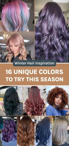 Winter is a great time to experiment with your hair color and try something new and exciting. Whether you want to go for a bold and daring look or something more subtle and understated, there are plenty of unique hair color ideas to choose from. In my latest blog post, I've shared 15 stunning winter hair colors that are sure to inspire you. From icy blues to warm reds, there's a color for everyone. These hair colors work well for all hair types, lengths and textures. Head over to my blog now! Vivid Winter Hair Color, Winter Pallet Hair Color, Hair Colors For Clear Winter, Bright Winter Hair Color, Dark Winter Hair Colors 2024 - 2025, Rich Brunette, Hair Color Unique, Winter Hair Color, Hair Shades