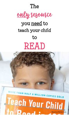 a young boy reading a book with the words teach your child to read