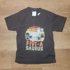 Five-A-Saurus Tshirt Birthday Boy Or Girl Black New I Also Have Mama Saurus & Brother Saurus Also. Bundle Available Company Shirts, Birthday Tshirts, Boy Tees, New Me, Birthday Boy, Black Orange, T Rex, Boy Birthday, Kids Shirts