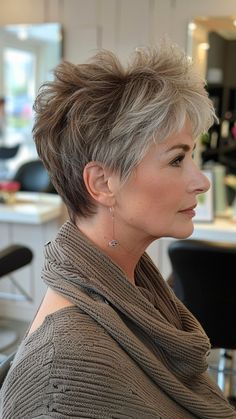 Unlocking Confidence: 22 Short Hairstyles for Older Women Long Hair Pixie Haircut, Short Layered Hair For Women, Razor Pixie Haircut, Long Pixie Cut With Bangs, Razored Layers, Shag Haircuts For Women, Razored Haircuts, Kort Bob, Chic Short Haircuts