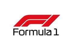 the formula 1 logo is shown in black and red, with white letters on it