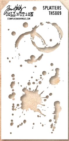 a stamp that has been made to look like paint splatters on the paper