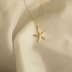 Excited to share the latest addition to my #etsy shop: Starfish Necklace 14k Solid Gold Star Pendant Minimalist Star Necklace Gift For Her Summer Gold Necklace Christmas Day Birthday Gift https://etsy.me/3wzPToX #birthday #christmas #starscelestial #no #women #gold #mi Dainty Gold Starfish Necklace, Starfish Gold Necklace, Dainty 14k Gold-filled Star Necklace, Dainty Star-shaped Necklace With Starfish Charm, Delicate Star-shaped Yellow Gold Necklace, Gold Star Pendant, Pear Cut Ring, Star Necklace Gold, Starfish Necklace