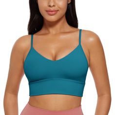 PRICES MAY VARY. Designed for yoga or lounge. Light support. Butterluxe collection features extremely soft and ultra stretchy, engineered for luxurious comfort. Built-in removable pads for support. V-neck design. Adjustable spaghetti straps for personal adjustment. Camisole top with wide hem adds coverage. Butterluxe collection is engineered for extremely soft comfort. Cropped cami top with v-neck and wide hem. Adjustable & convertible thin straps for easy adjustment.
 
 Feature & Fitting:

 But Crz Yoga, Camisole Bra, Workout Crop Top, Yoga Bra, Cropped Cami, Cami Crop Top, Long A Line, Cami Tops, Neck Designs