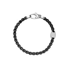 Add a touch of style to your look with this men's LYNX stainless steel round box chain bracelet. Click on this JEWELRY & WATCHES GUIDE to learn about fit, styles, materials and more! Add a touch of style to your look with this men's LYNX stainless steel round box chain bracelet. Click on this JEWELRY & WATCHES GUIDE to learn about fit, styles, materials and more! FEATURES Chain type: box Length: 8.5 in. Chain width: 4 mm Clasp: lobster-claw Metal: stainless steel Plating: ion plated Finish: poli Black Stainless Steel Bracelet With Box Chain, Black Metal Box Chain Bracelets, Black Metal Bracelet With Box Chain, Modern Adjustable Gunmetal Chain Bracelet, Modern Gunmetal Chain Bracelet, Gunmetal Chain Link Bracelet As Gift, Classic Black Stainless Steel Chain Bracelet, Modern Stainless Steel Clasp Chain Bracelet, Black Link Chain Bracelet With Stainless Steel Clasp