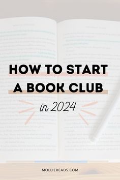 an open book with the title how to start a book club in 2021