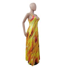 Sexy Fashion Streetwear Tie Dye Print Sleeveless Strap V-neck Women Sundress Loose Maxi Dress Loose Maxi Dress, Neck Women, Fashion Streetwear, Tie Dye Print, Streetwear Fashion, Sundress, Tie Dye, Dye