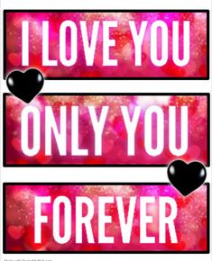 two stickers with the words i love you only you forever