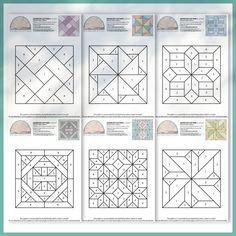 four different patterns for quilting