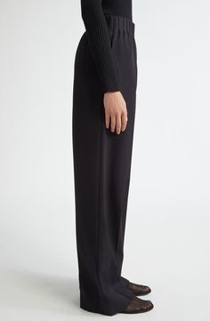 FFORME Maud Oversize Cotton & Wool Pull-On Pants | Nordstrom Fabric Gift Bags, Cotton Wool, Nordstrom Store, Fabric Gifts, Free Fabric, Pin Tucks, Pull On Pants, Black Fits, Clothing Items