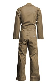 CVEFR7KH Description LAPCO FR™ economy coveralls in 100% cotton fabric to keep you safe and compliant. These coveralls are the best value for your uniform dollar while meeting your need for comfort and protection.• Lightweight for comfort• Two patch-style chest pockets• Two back patch pockets• Covered snaps for electric-arc protection• Brass zipper with Nomex tape• Sewn with Nomex thread Fabric 7oz. 100% Flame-Resistant Cotton Twill with a Moisture Management Finish Safety ATPV 8.7 cal/cm²HRC/CA Solid Cotton Overalls With Bib Front, Cotton Overalls With Bib Front, Solid Cotton Overalls, Cotton Bib Front Overalls In Solid Color, Solid Cotton Bib Front Overalls, Khaki Utility Overalls For Workwear, Khaki Cotton Utility Overalls, Cotton Relaxed Fit Shortalls For Workwear, Khaki Cotton Long Sleeve Jumpsuits And Rompers