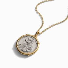 Our bestselling Goddess of all time is now available as a Special Edition pendant, featuring a double-sided design with Athena’s shield, the head of Medusa, on the back. A traditional Greek meander border encircles Athena and her traditional symbol, the owl, as she lifts her staff and shield. A living embodiment of the patient, clever, and unrelenting feminine spirit, Athena is in every woman who works hard for what she has. She defies misconceptions of womanhood, attaining victory in traditiona Awe Inspired Jewelry, Athena Necklace, Owl Talons, Blind Fury, Head Of Medusa, Greek Meander, Astrology Necklace, Forever Gifts, Time Is Now