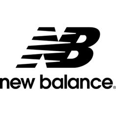 the new balance logo is shown in black and white, with an arrow above it