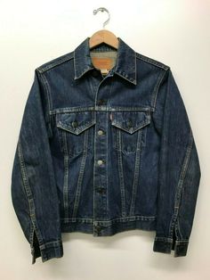 Vintage Levi's 70505 Denim Jacket Size: 38 -You are buying ONE: Vintage Original Levi's 70505 Denim Jacket -Condition: Used  -Size 38 (Shoulder 17", Pit to pit 20", Sleeve 24", Length 24 1/2", Back Length 23") -Made in USA -The Item will be shipped via USPS. -Only ship to the lower 48 states. -No International Shipping. -Please be noted that this jacket is a vintage item and we are selling it as is condition. See the photos carefully as a part of description. Vintage Denim Outerwear With Flap Pockets, Vintage Single Breasted Denim Jacket For Winter, Spring Denim Outerwear With Selvedge Detail, Vintage Single-breasted Denim Jacket For Winter, Spring Selvedge Denim Outerwear, Classic Washed Denim Jacket, Casual Long Sleeve Selvedge Denim Jacket, Vintage Dark Wash Outerwear With Flap Pockets, Dark Wash Selvedge Outerwear For Streetwear