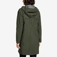 Women's Port Townsend Trench Coat | Eddie Bauer Solid Nylon Raincoat For Fall, Green Nylon Raincoat For Fall, Green Nylon Raincoat For Travel, Long Sleeve Nylon Parka For Rainy Season, Nylon Long Sleeve Parka For Rainy Season, Waterproof Trench Coat, Port Townsend, Eddie Bauer, Color Options