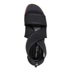 Keep it comfortable in the Wander strappy sandal. This ultra lightweight sandal features a breathable upper and a flexible outsole. Plus, it offers arch support, for comfort that goes the distance! Black Strappy Sport Sandals For Spring, Open Toe Sandals For Summer, Strappy Sport Sandals With Cushioned Footbed, Strappy Synthetic Wedge Sandals With Arch Support, Synthetic Strappy Wedge Sandals With Arch Support, Comfortable Black Sandals With Ortholite Insole, Black Sandals With Arch Support For Spring, Summer Sandals With Textured Footbed, Lightweight Black Sport Sandals For Spring