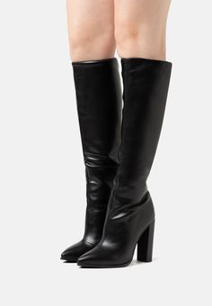 RAID PRISCA - Boots - black Cute Heeled Boots, Black Heeled Boots Outfit, Black High Heels Boots, Heeled Boots Outfit, Black Heels Boots, Black Boots Heels, Black Long Boots, Long Boots For Women, Black Boot Heels