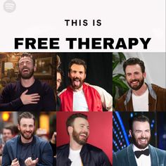 this is free therapy for men with beards and no mustaches on the screen