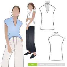 a woman's top and pants sewing pattern