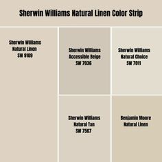 the names and colors of sheryln williams's natural linen color strip