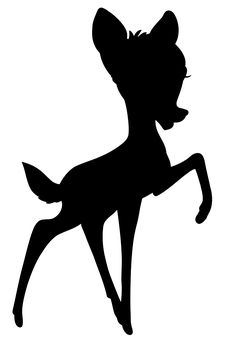 a black and white silhouette of a dog running with it's front paws in the air