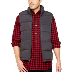 Add a warm outer layer of protection against cold weather when wearing this men's quilted puffer vest from Smiths Workwear. Made from a smooth fabric with a midweight, double-insulated fill, it has side slip pockets and a full-zip closure. Wear it over a sweater with jeans.Arc Rating Type: Not_applicableFeatures: Interior PocketsClosure Type: ZipperPockets: 2 Side Slip PocketsWarmth Factor: MidweightOuterwear Length: MidFiber Content: 100% PolyesterFabric Description: QuiltedFilling Content: 100 Black Winter Vest For Outdoor Work, Black Vest For Outdoor Work In Winter, Winter Vest For Outdoor Work, Winter Outdoor Work Vest Outerwear, Quilted Winter Vest For Outdoor, Quilted Winter Outdoor Vest, Winter Outdoor Vest With Padded Collar, Mens Puffer Vest, Puffer Vests