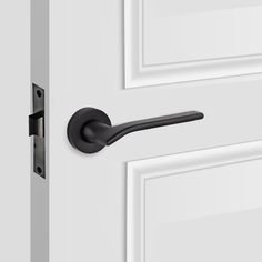 an open door with a black handle on it