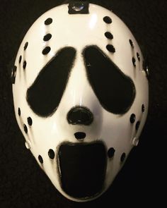 All masks are handmade and made to order  { they are all handpainted and will not always be exact to the original}  **They can take up to two weeks**   ( please contact me if you need them by a specfic date) They are made of thick abs plastic and are durable ATTENTION : Only comes with hockey mask (hood / bust not included) Hand Painted White Mask, Kane Hodder, Custom Masks, Pay Check, Jason Mask, Mascaras Halloween, 2013 Swag Era, Hockey Mask, Scary Mask