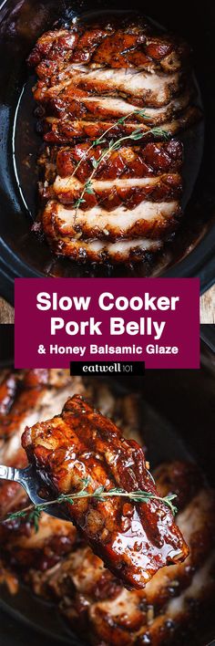 slow cooker pork belly and honey garlic is the perfect side dish for any meal