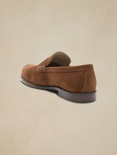 A timeless penny loafer, this sumptuously soft suede shoe preserves the traditional look with the signature penny slot across the vamp, updated here in a more modern shape.  Designed with lightweight, durable OrthoLite® performance insoles for breat Traditional Look, Penny Loafer, The Vamps, Penny Loafers, Suede Shoes, Soft Suede, Brown Suede, Arch Support, Penny