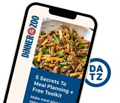 a phone with the text 5 secrets to meal planning and free tool kit on it