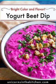 bright color and flavor yogurt beet dip