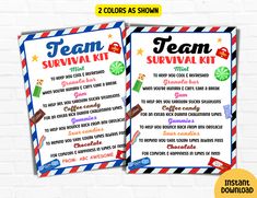 the printable team survival kit for kids