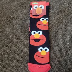 Sesame Street Elmo Faces Cushion Socks Black New With Tags Great For Upcoming Holiday Season!!!!! Bundle And Save With My Other Listings!!!!! Stock: Green123123(4) Fun Black Cotton Socks, Playful Black Non-slip Socks, Cute Black Non-slip Socks, Cute Black Cotton Socks, Playful Black Cotton Socks, Playful Black Winter Socks, Street Accessories, Sesame Street, Hosiery