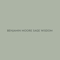 the words benjam more sage wisdom on a gray background