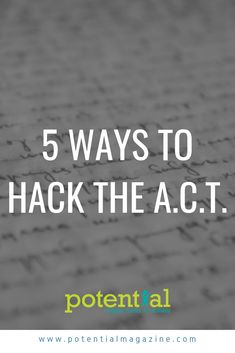 the words 5 ways to hack the act written on top of a piece of paper