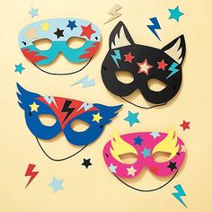 Superhero Paper Masks Kit, Shop Sweet Lulu Design Your Own Superhero, Superhero Plates, Superhero Party Favors, Superhero Mask, Superhero Crafts, Secret Identity, Superhero Masks, Masks Crafts, Paper Mask