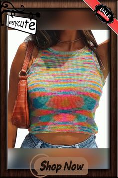 Multicolor Slim Fit Colorful Tank Sweater Tank Sweater, Winter Sweaters, Cardigans, Fall Winter, Slim Fit, Color